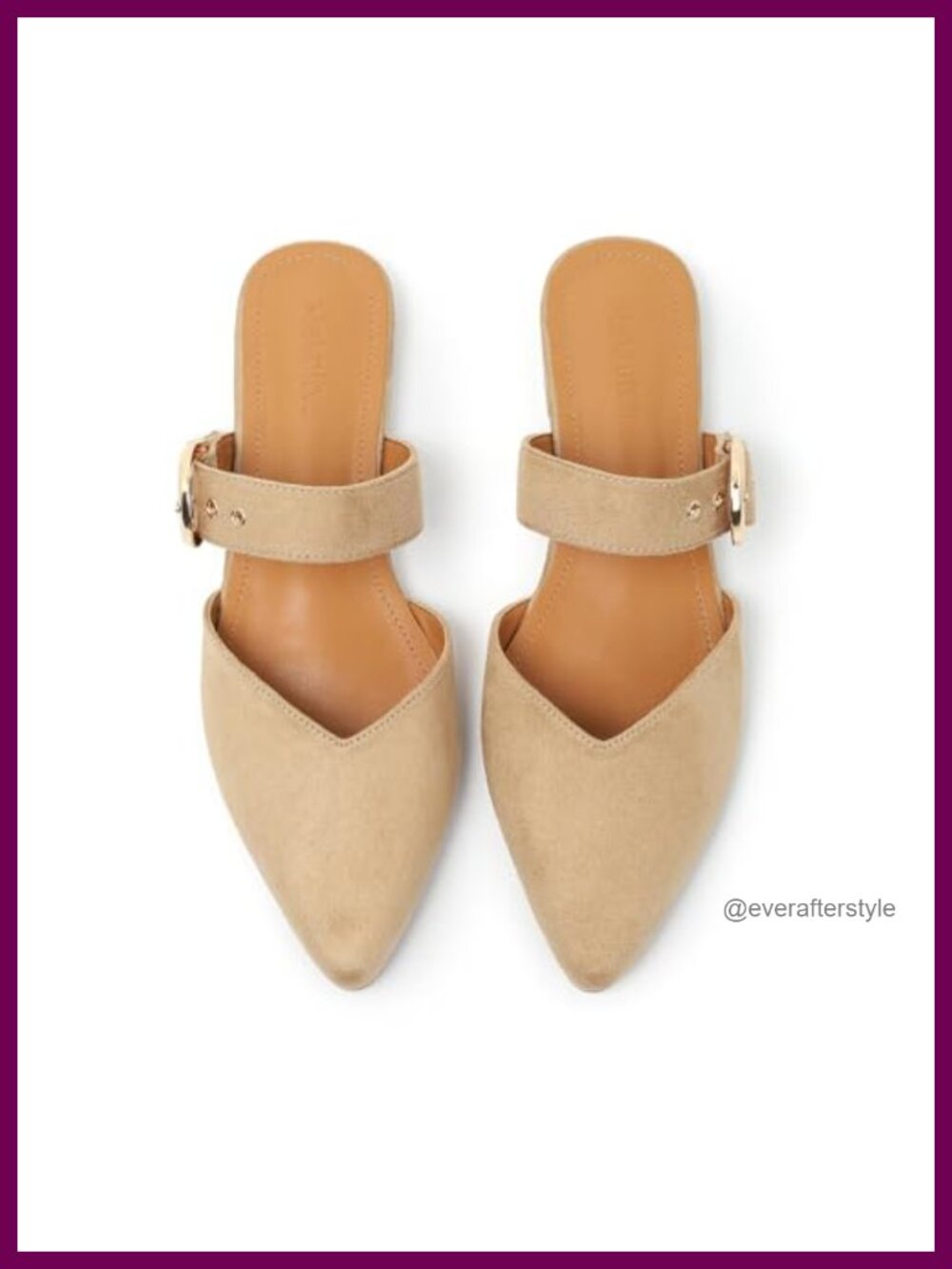 Pointed Toe Mules Synthetic Suede Adjustable Strap Backless Loafers